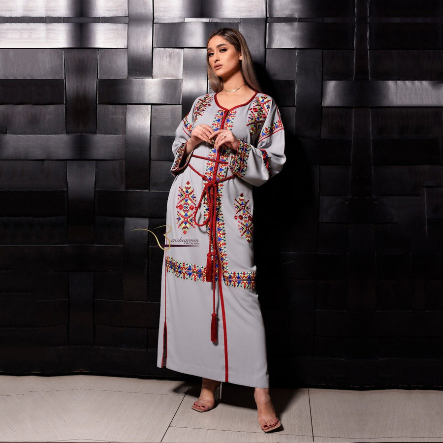 MyTindy Mauve Embroidered Kaftan