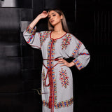 MyTindy Mauve Embroidered Kaftan, view 2