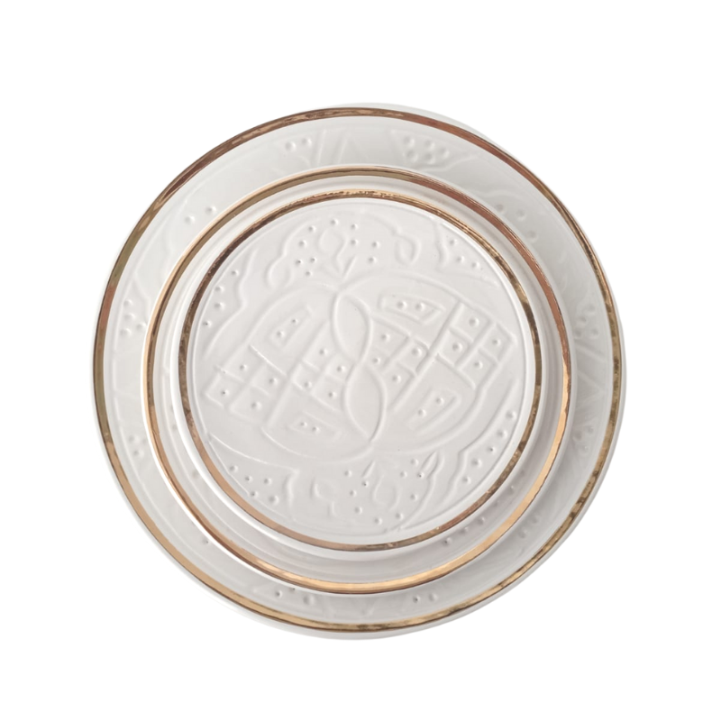 MyTindy TAZA - White & Gold Plates