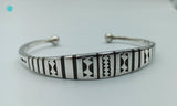 MyTindy Men and Women Charm, Bangle Bracelet 925 Silver Open , 2-Ball Cuff Bracelet, Handmade in Morocco, view 5