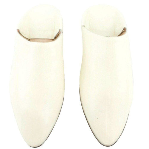 MyTindy Men Leather Moroccan Slipper in White