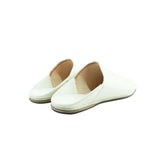 MyTindy Men Leather Moroccan Slipper in White, view 3