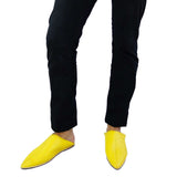 MyTindy Men Leather Moroccan Slipper in Ziwani Yellow, view 2