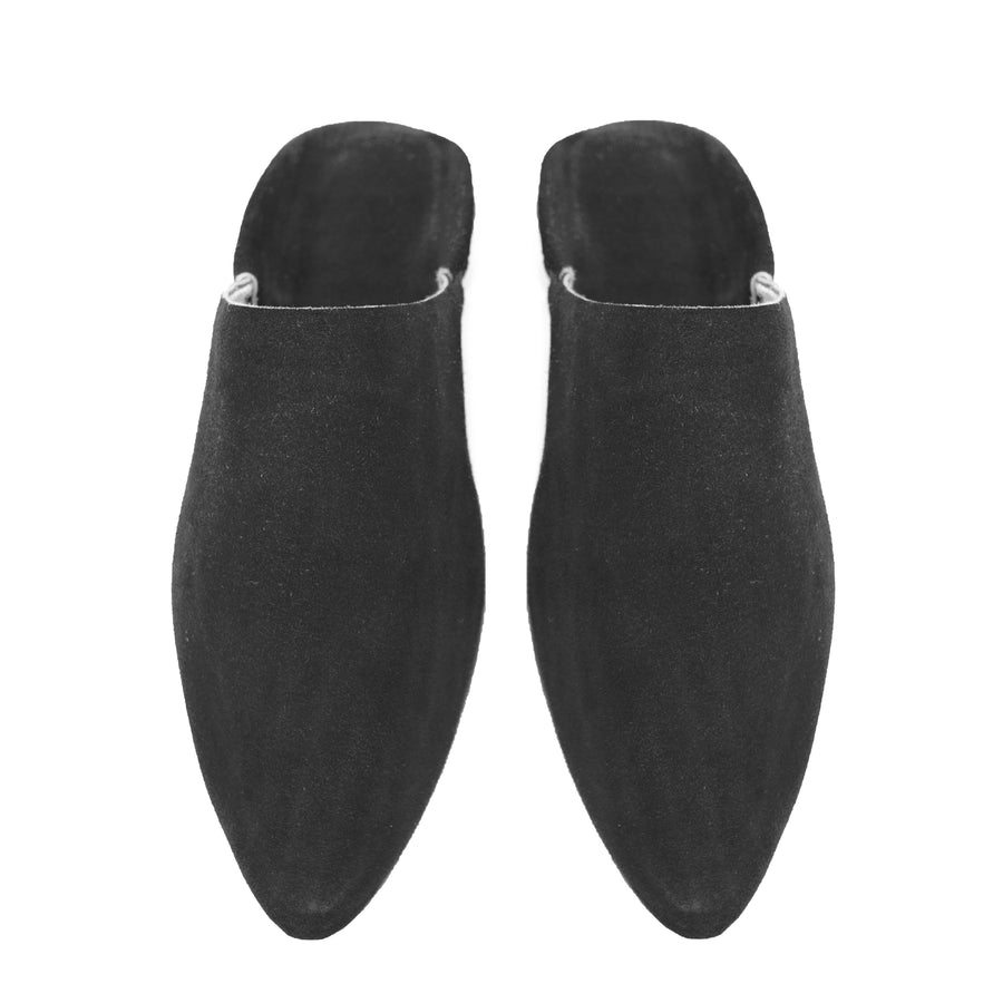 MyTindy Men Moroccan Slipper in Black Suede