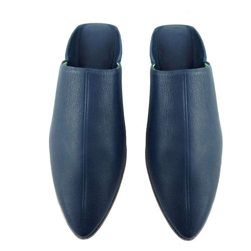 MyTindy Men Moroccan Slipper in Navy Blue Leather