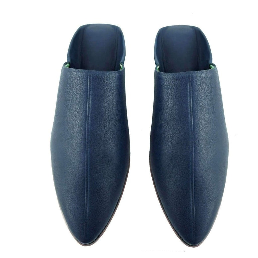 MyTindy Men Moroccan Slipper in Navy Blue Leather