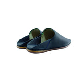 MyTindy Men Moroccan Slipper in Navy Blue Leather, view 3