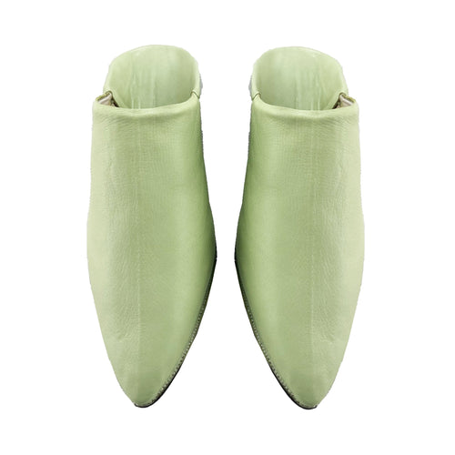 MyTindy Men Moroccan Slipper in Pistachio Green Leather