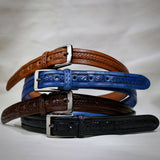 MyTindy Men's chic black braided belt in genuine leather, view 3