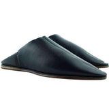 MyTindy Men's Moroccan Slipper in Black Leather, view 3