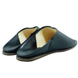 MyTindy Men's Moroccan Slipper in Black Leather, view 5