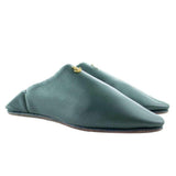 MyTindy Men's Moroccan Slipper in Khaki Leather with anchor, view 6