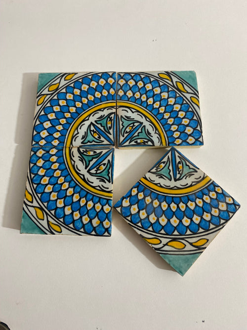 MyTindy Mid century tiles Hand painted tiles 4"x4" 100% for Bathroom Remodeling and kitchen Projects works wall and ground