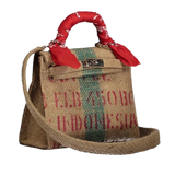 MyTindy Mini LOLA Red Coffee Jute Handbag, view 2