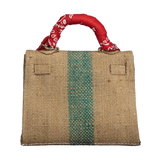 MyTindy Mini LOLA Red Coffee Jute Handbag, view 3