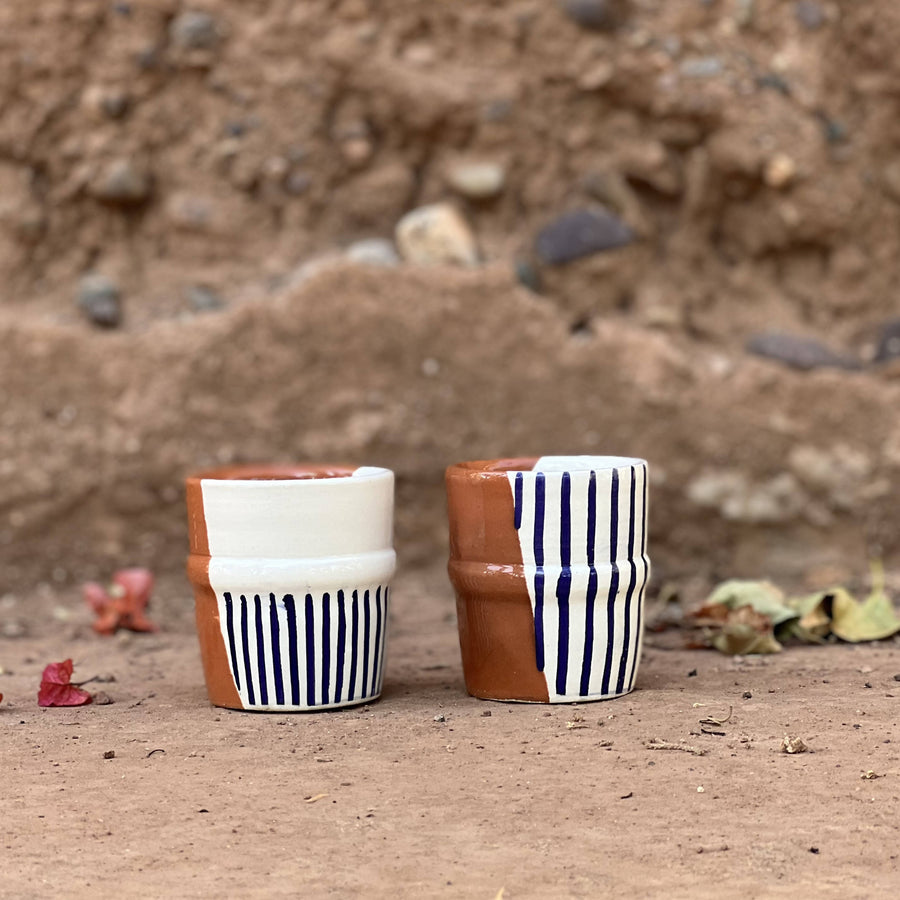 MyTindy Mini M Cups - Blue & Terracotta