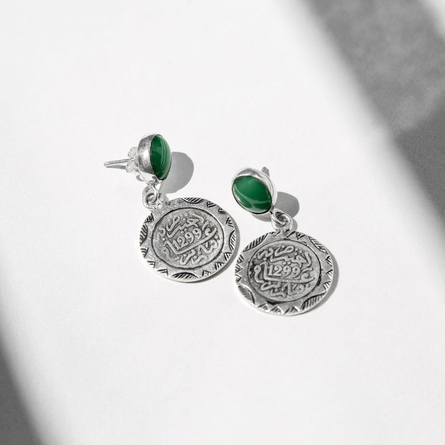 MyTindy Mint Tea Coins Earrings