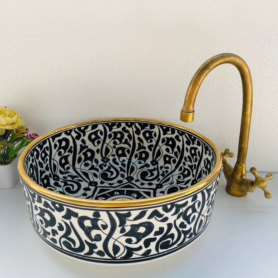 MyTindy TAZ - Deep Gold - Moroccan Ceramic Sink