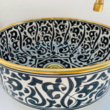 MyTindy TAZ - Deep Gold - Moroccan Ceramic Sink, view 4