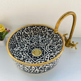 MyTindy TAZ - Deep Gold - Moroccan Ceramic Sink, view 5