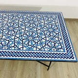 MyTindy Modern table for indoor and outdoor - 100% handmade mosaic tiles - Custom pattern and colors - Built with mid-century modern Flair., view 3