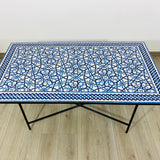 MyTindy Modern table for indoor and outdoor - 100% handmade mosaic tiles - Custom pattern and colors - Built with mid-century modern Flair., view 4