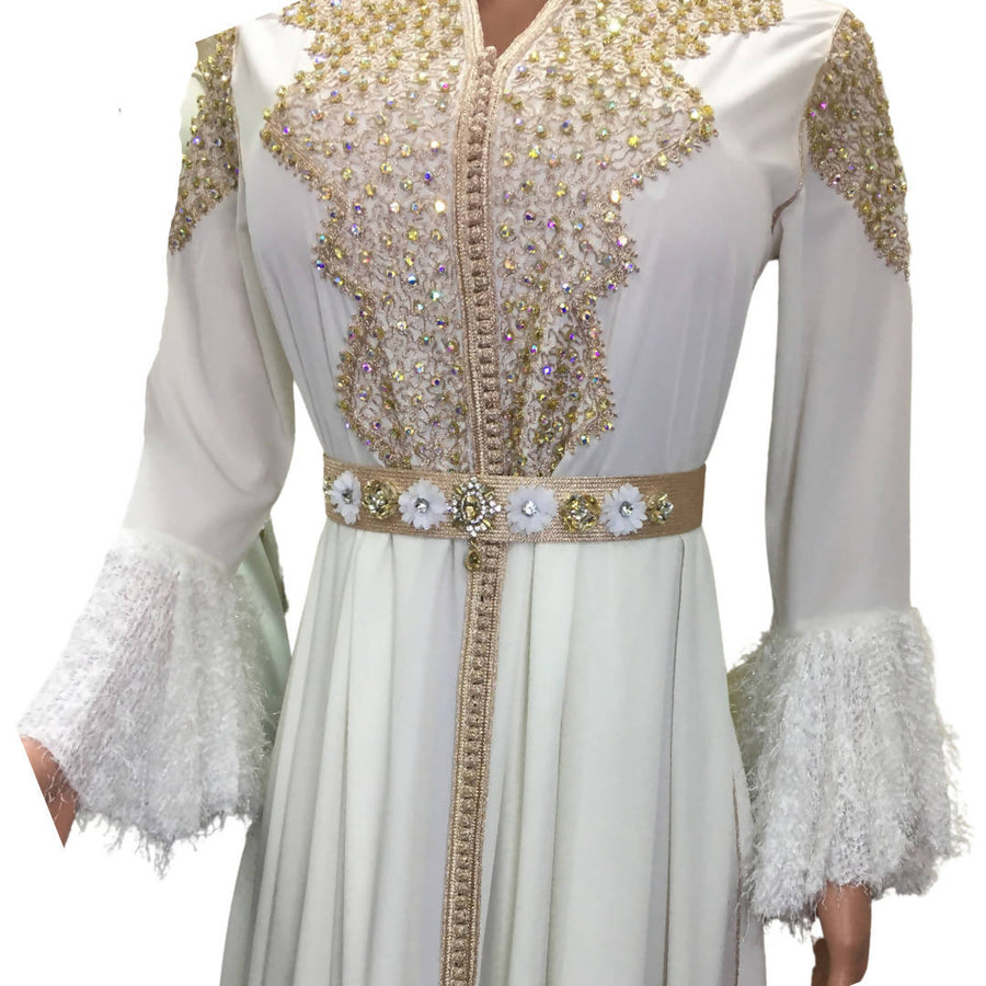 MyTindy Modern White Kaftan