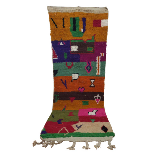 MyTindy Moroccan Azilal Rug Berber Style Handmade Runner Moroccan Wool