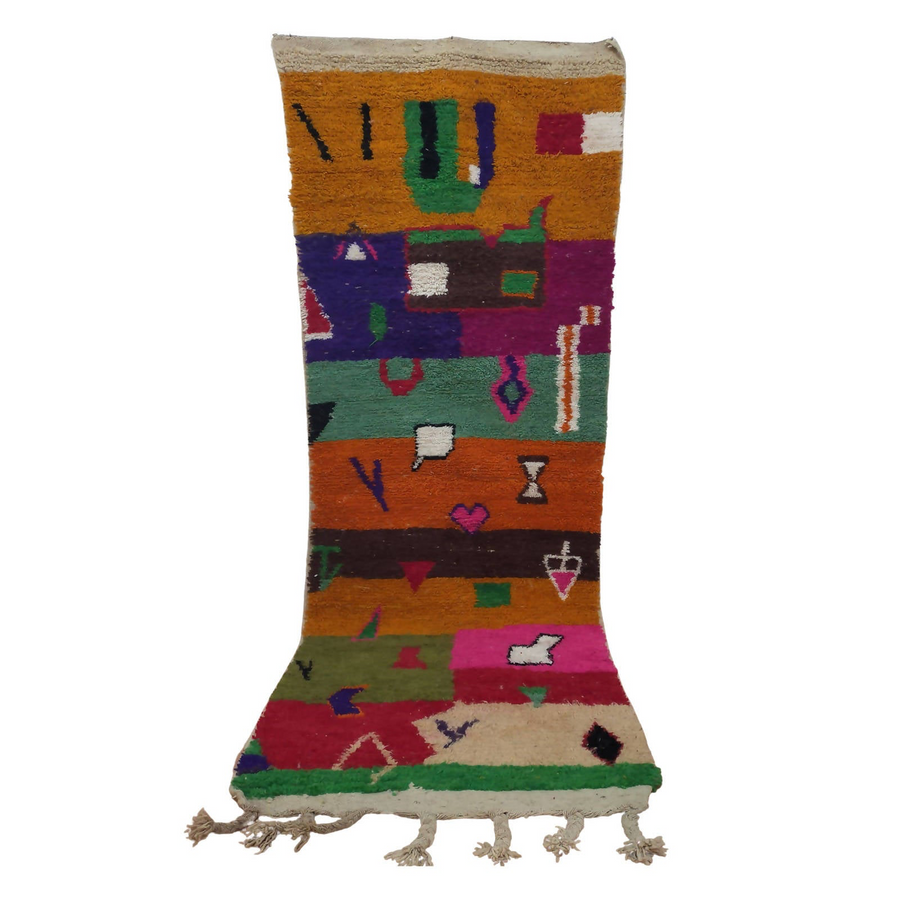 MyTindy Moroccan Azilal Rug Berber Style Handmade Runner Moroccan Wool