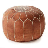 MyTindy Moroccan Berber Leather Ottoman, view 5