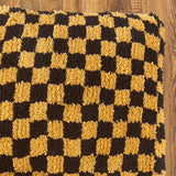 MyTindy Moroccan Berber Square Gold & Black Checkered Pouf Ottoman, view 5
