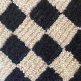 MyTindy Moroccan Berber Square White & Black Checkered Pouf Ottoman, view 5