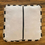 MyTindy Moroccan Berber Square White & Black Checkered Pouf Ottoman, view 6