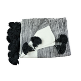 MyTindy Moroccan Black and White Pinstripe Blanket, view 2
