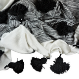 MyTindy Moroccan Black and White Pinstripe Blanket, view 4