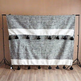 MyTindy Moroccan Black and White Pinstripe Blanket, view 5