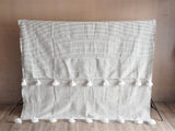 MyTindy Moroccan Blanket With Fine White And Brown Stripes, view 4