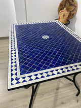 MyTindy Moroccan blue mosaic Table for outdoor & indoor made Mosaic tiles, 100% handcrafted, view 4