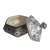 MyTindy Moroccan Ceramic Sugar Jar with Metal, view 2