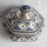 MyTindy Moroccan Ceramic Sugar Jar with Metal, view 3
