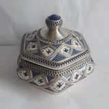 MyTindy Moroccan Ceramic Sugar Jar with Metal, view 4