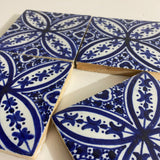 MyTindy Moroccan Ceramic tiles Hand painted floral tiles 4"x4" 100% Handmade for Bathroom Remodeling and kitchen Projects works wall and ground, view 2