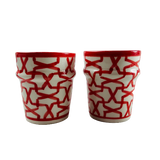 MyTindy 4 Moroccan Coffee Cups with Red Pattern, view 3