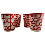 MyTindy 4 Moroccan Coffee Cups with Red Pattern, view 4