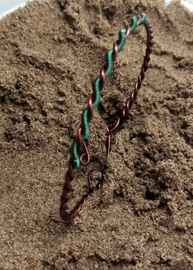 MyTindy Moroccan Copper Twist Bracelet "green snake"