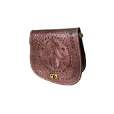 MyTindy Moroccan Cross Body Leather Bag with Hamsa Engraving, view 4