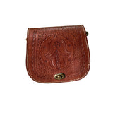 MyTindy Moroccan Cross Body Leather Bag with Hamsa Engraving, view 6