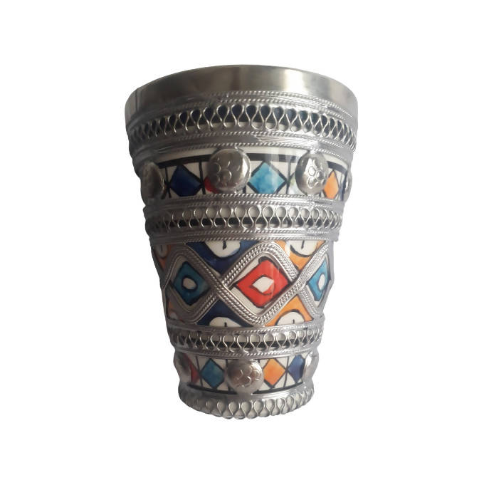 MyTindy Moroccan Cup made of Clay and Metal