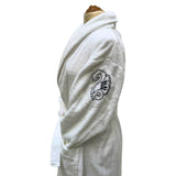MyTindy Moroccan Embroidered White Bathrobe – Soft Cotton Spa Style, view 2