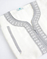 MyTindy Moroccan Gandoura Jellaba White and grey for Men, view 2